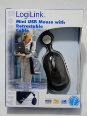 Logilink Mini Maus mit einziehbarem Kabel